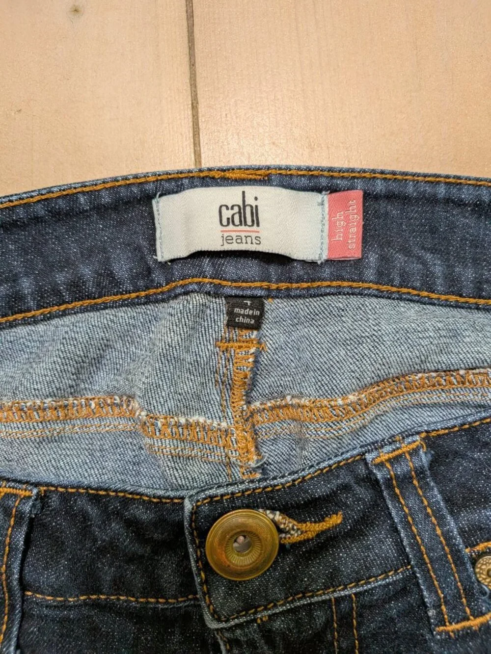 Cabi High Straight Jeans Womens Dark Wash Stretch Denim Size 8